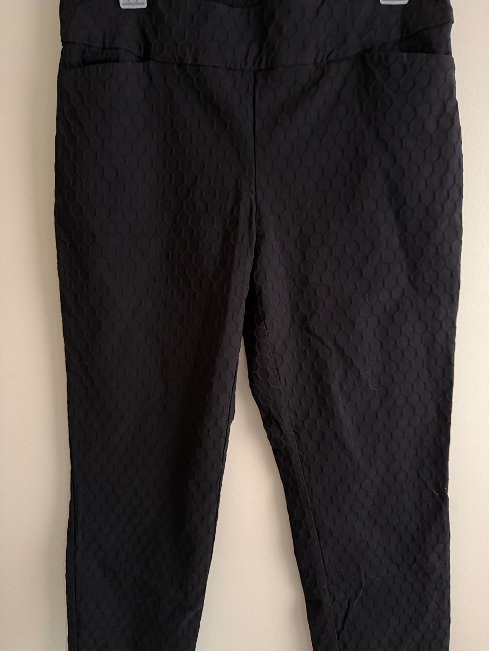Textured Black Ponte Leggings